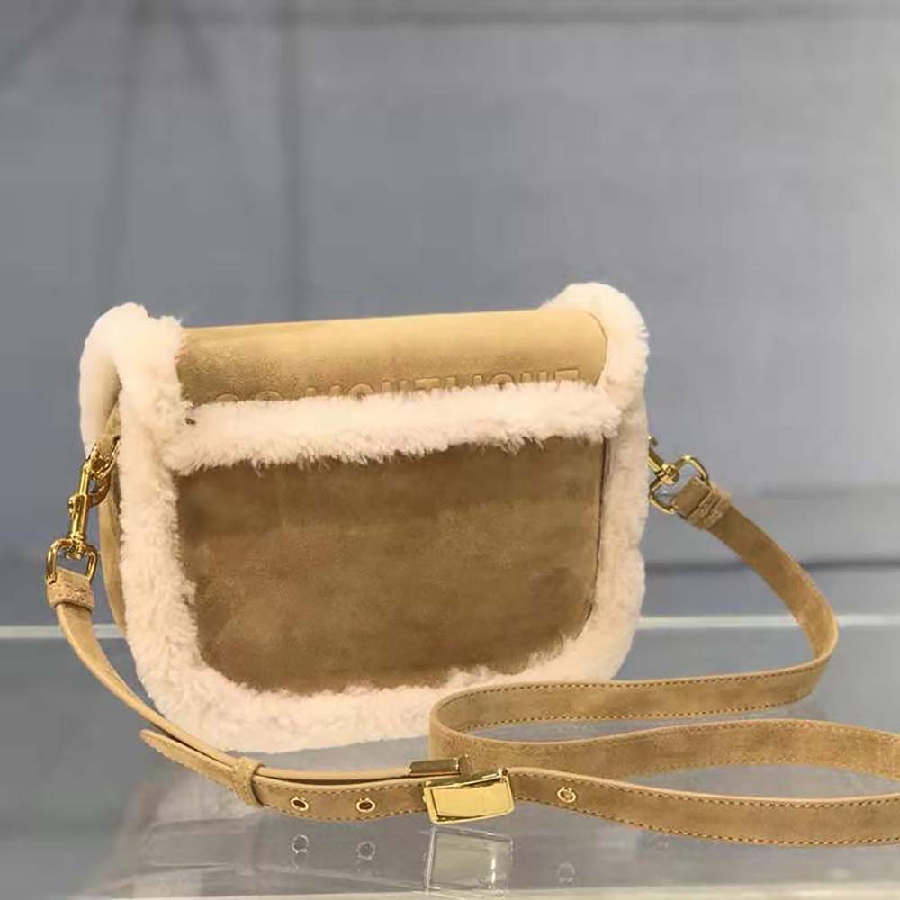 Dior Women Medium Dior Bobby Bag Camel-Colored Shearling