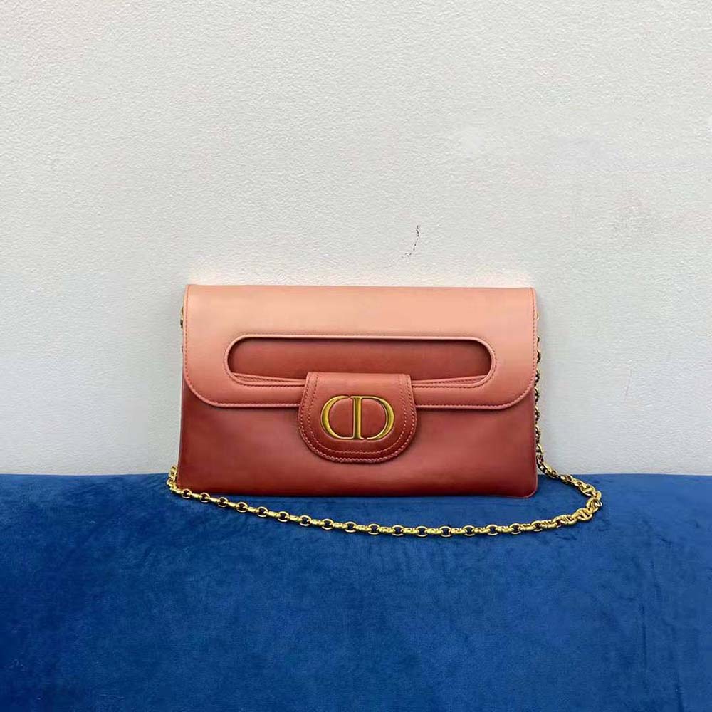 Dior Women Medium Diordouble Bag Pink Gradient Calfskin