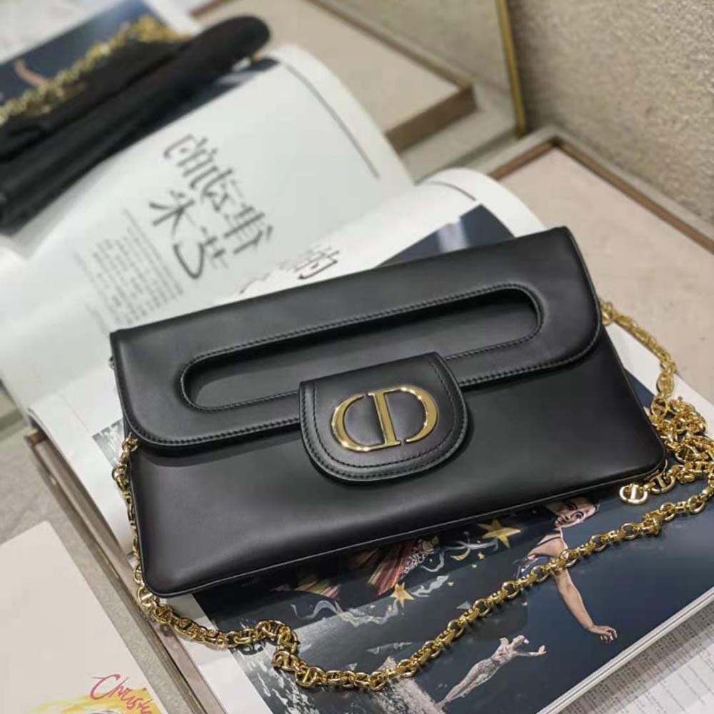 Dior Women Medium Diordouble Bag Smooth Calfskin-Black