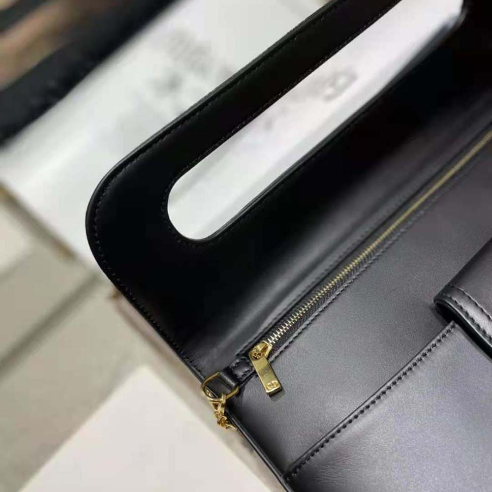 Dior Women Medium Diordouble Bag Smooth Calfskin-Black