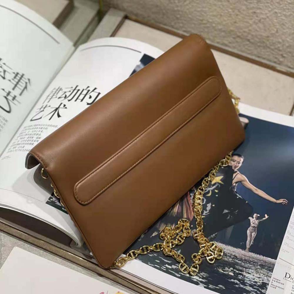 Dior Women Medium Diordouble Bag Smooth Calfskin-Brown
