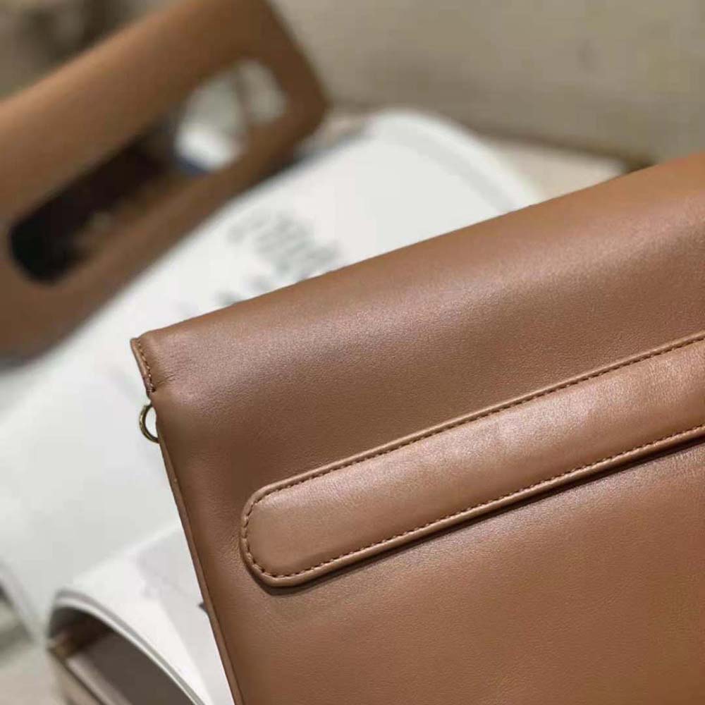 Dior Women Medium Diordouble Bag Smooth Calfskin-Brown