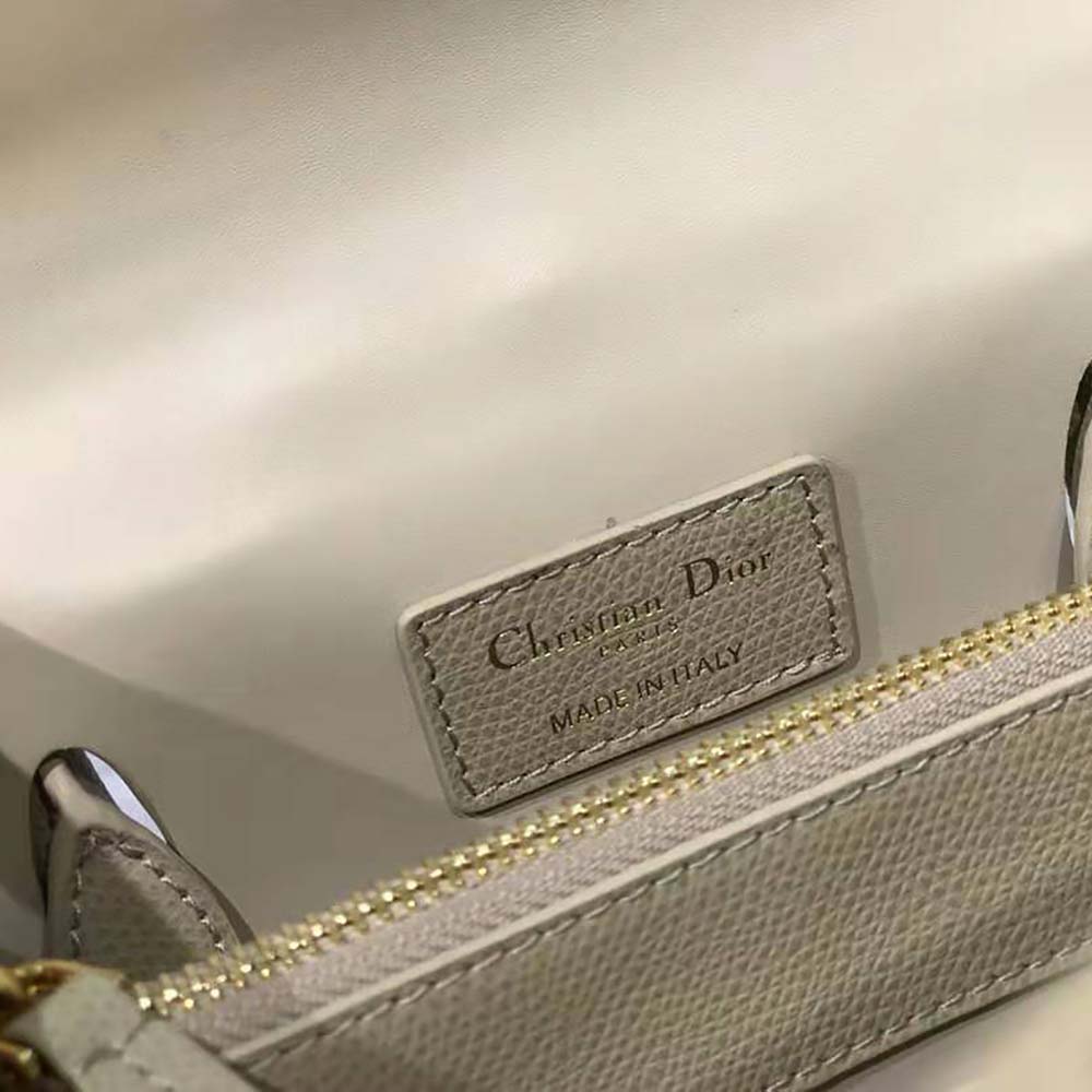 Dior Women Medium ST Honore Tote Latte Grained Calfskin-Sandy