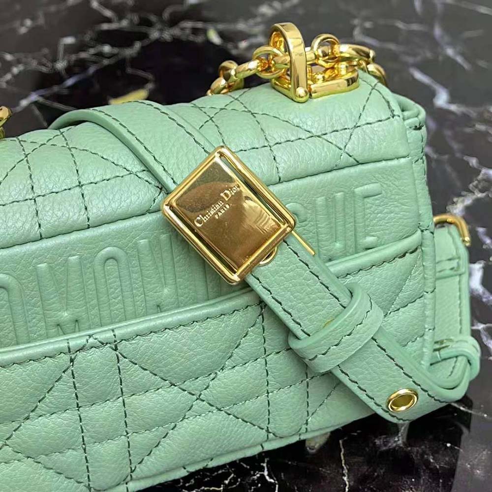 Dior Women Micro Dior Caro Bag Cloud Lime Supple Cannage Calfskin