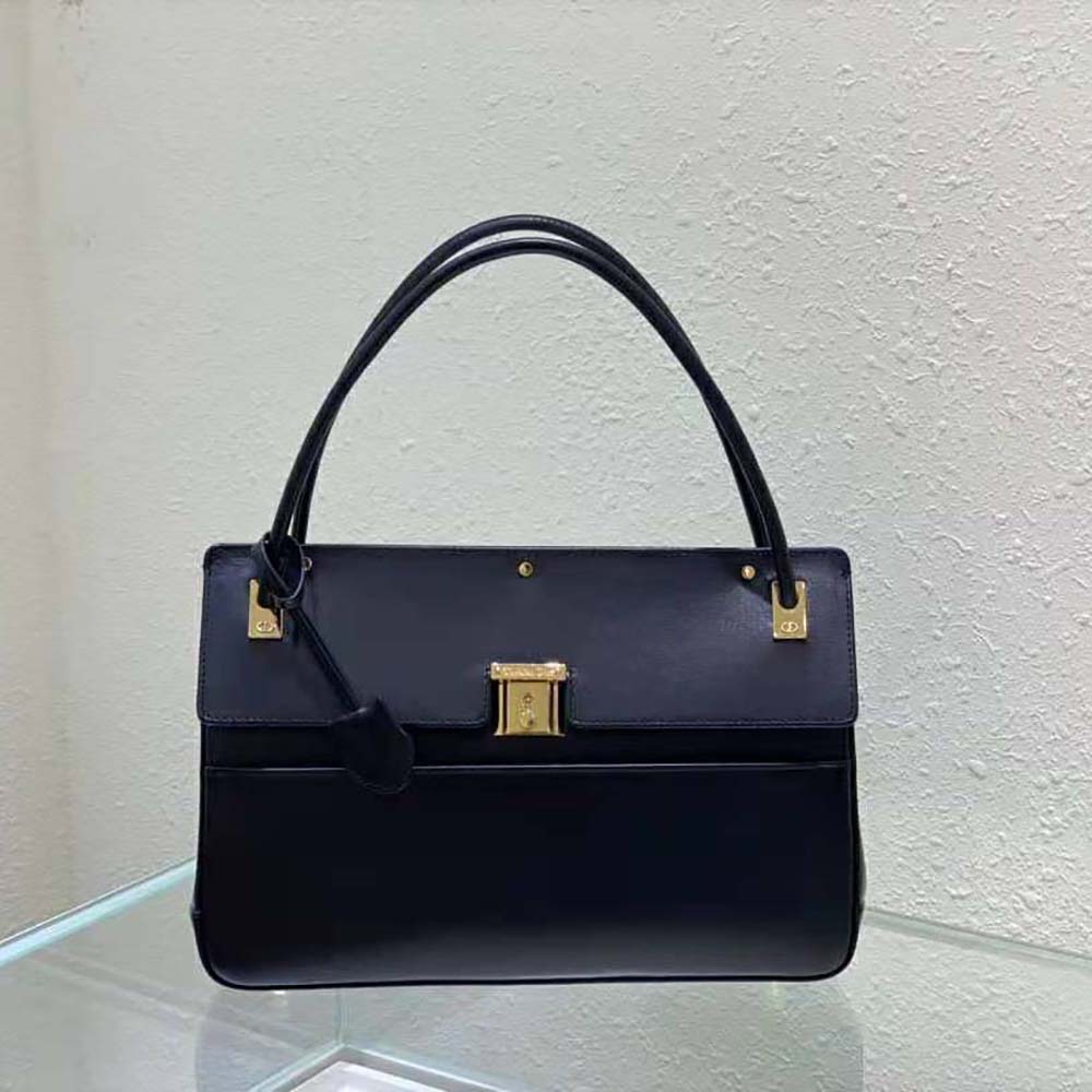 Dior Women Parisienne Bag Black Smooth Calfskin