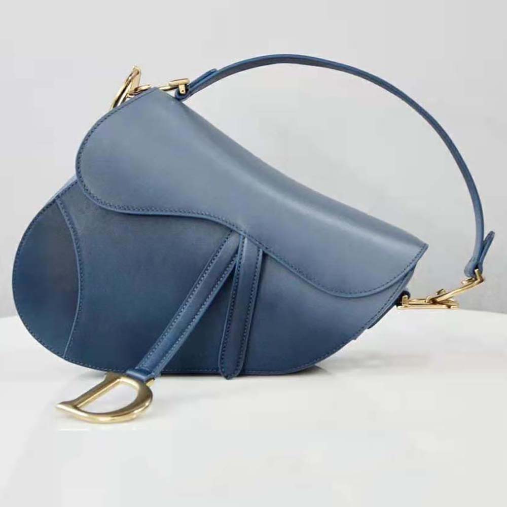 Dior Women Saddle Bag Indigo Blue Gradient Calfskin