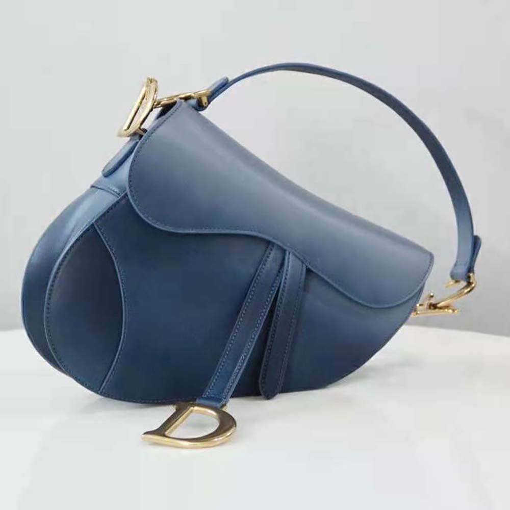 Dior Women Saddle Bag Indigo Blue Gradient Calfskin
