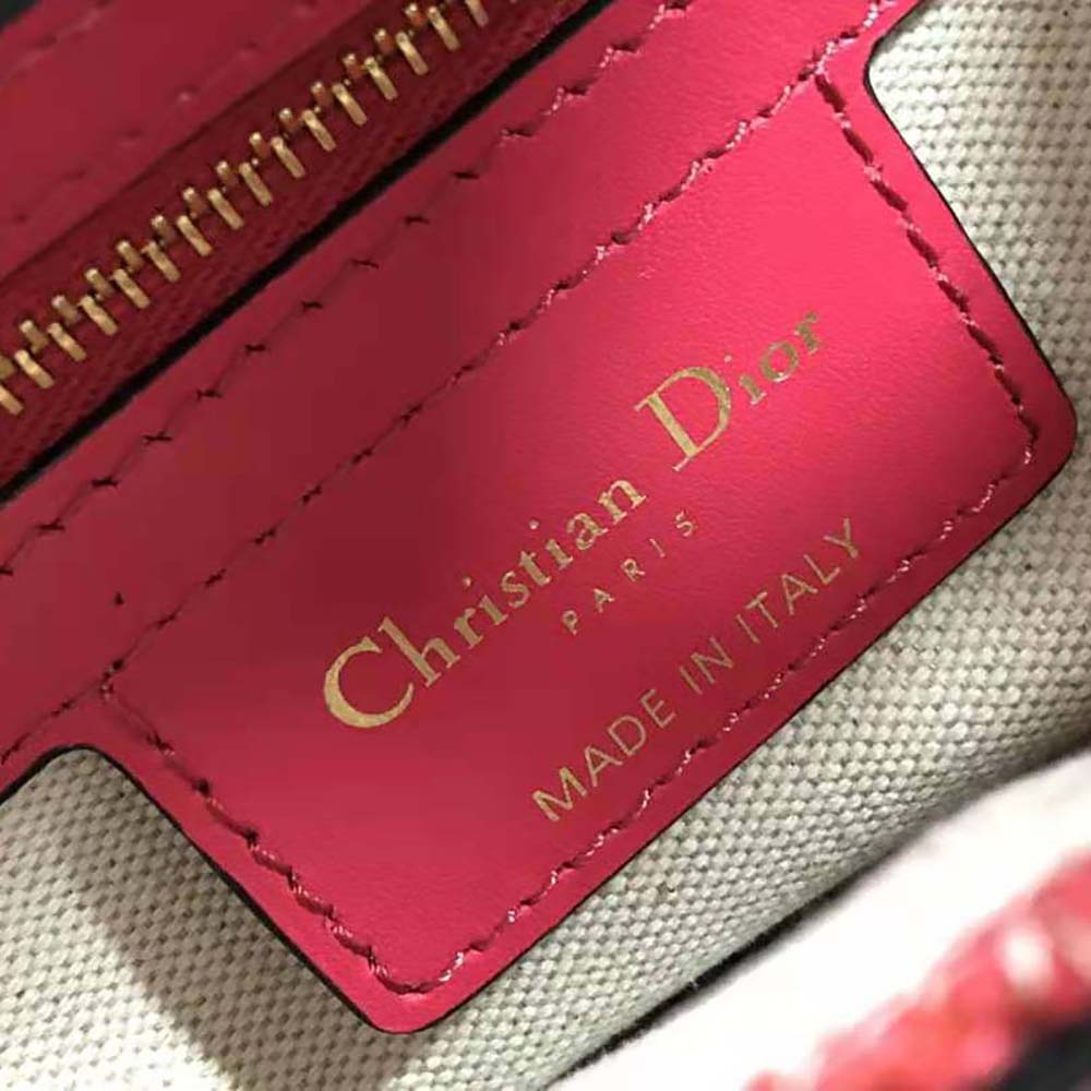 Dior Women Saddle Bag Toile DE Jouy Reverse Jacquard-Red