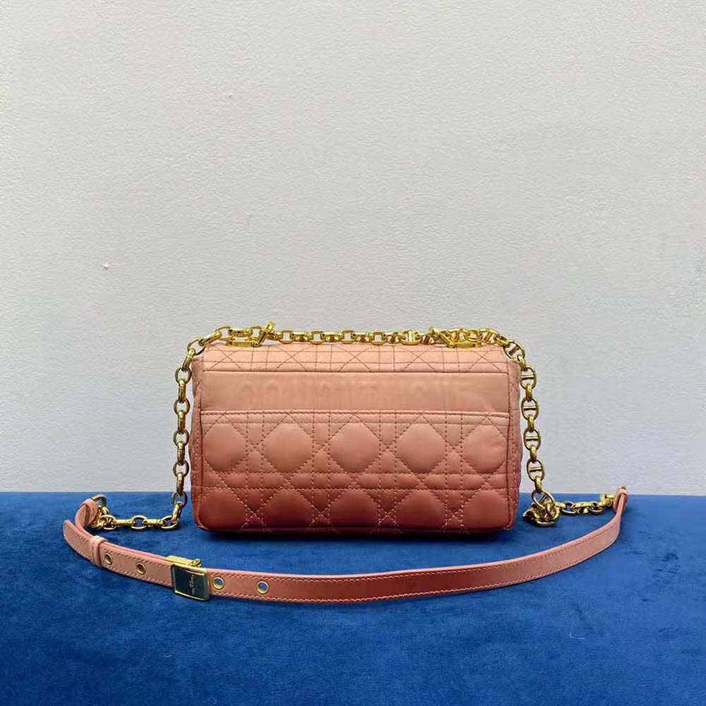 Dior Women Small Dior Caro Bag Pink Gradient Cannage Lambskin