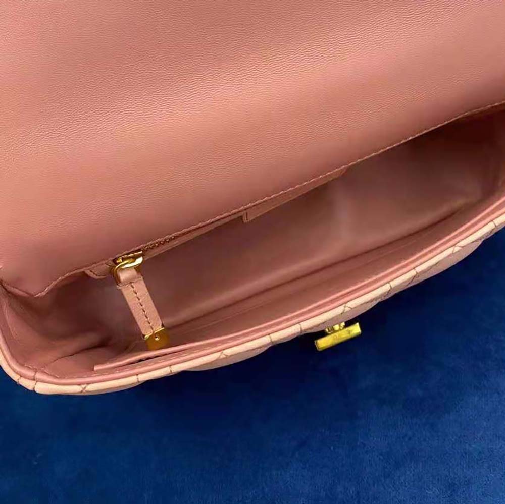 Dior Women Small Dior Caro Bag Pink Gradient Cannage Lambskin
