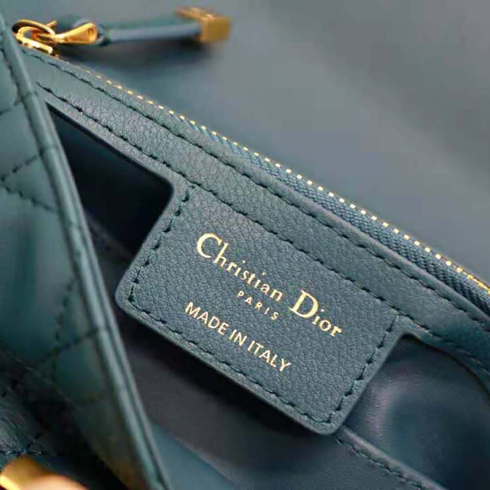 Dior Women Small Dior Caro Bag Supple Cannage Calfskin-Blue