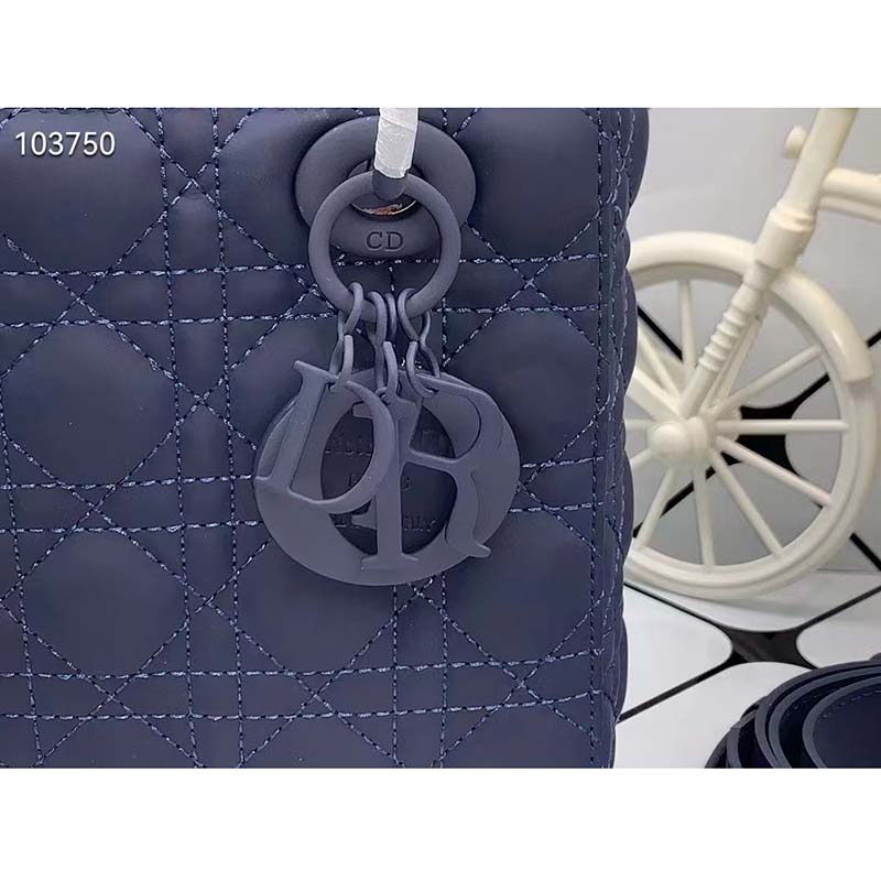 Dior Women Small Lady Dior My Abcdior Bag Denim Blue Cannage Lambskin