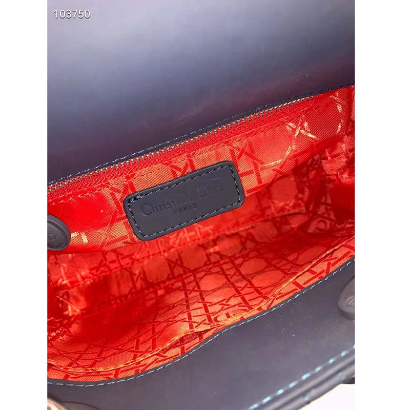 Dior Women Small Lady Dior My Abcdior Bag Denim Blue Cannage Lambskin