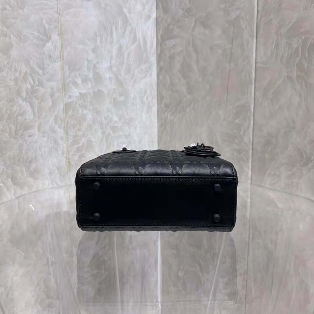 dior women small lady dior my abcdior bag black cannage calfskin with Di*m*nd motif