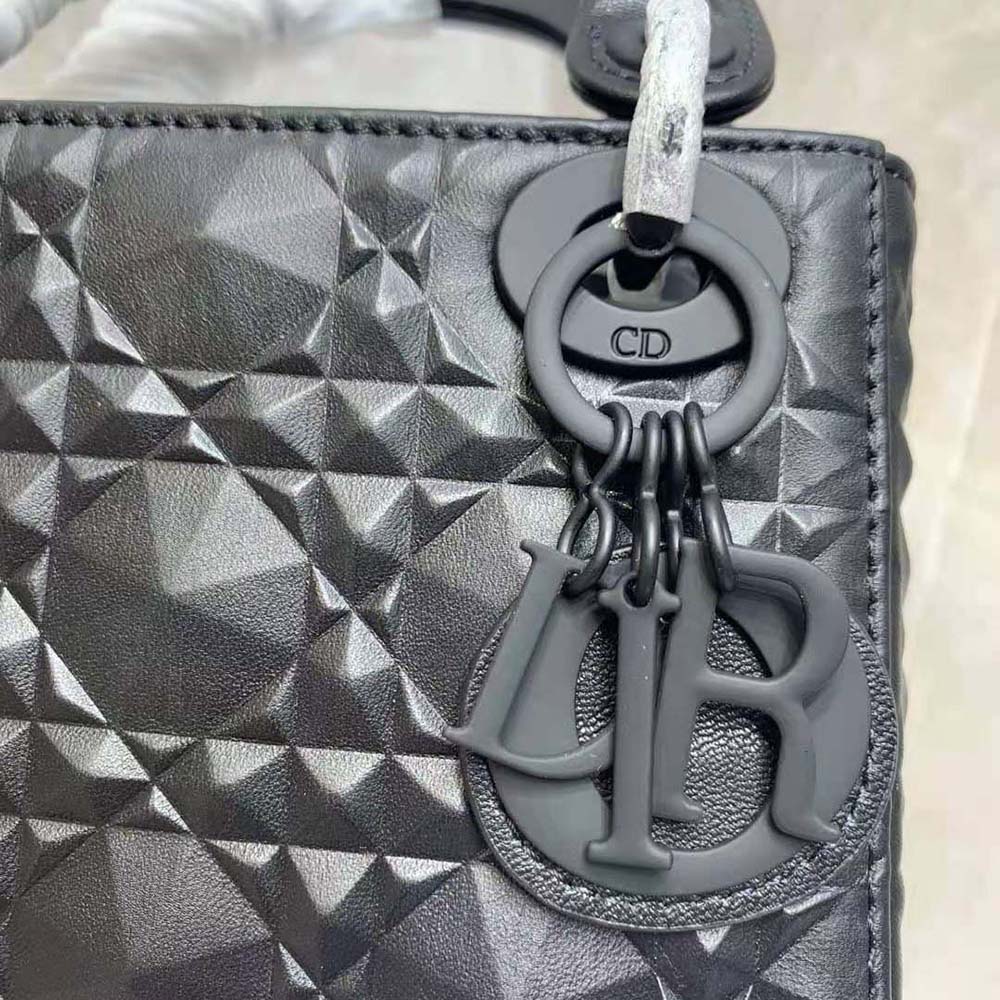 dior women small lady dior my abcdior bag black cannage calfskin with Di*m*nd motif