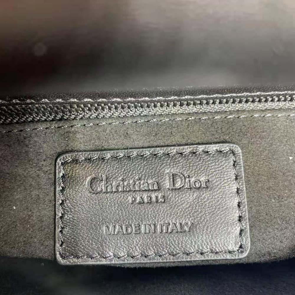 dior women small lady dior my abcdior bag black cannage calfskin with Di*m*nd motif