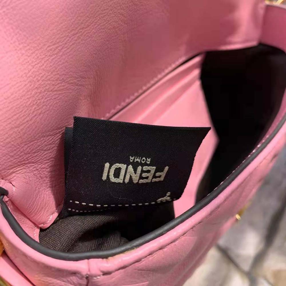 Fendi Women Baguette Soft Nappa Leather Bag-Pink