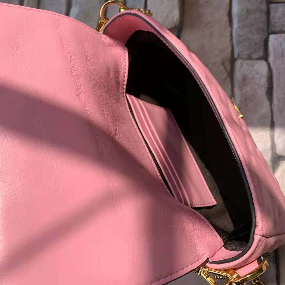 Fendi Women Baguette Soft Nappa Leather Bag-Pink