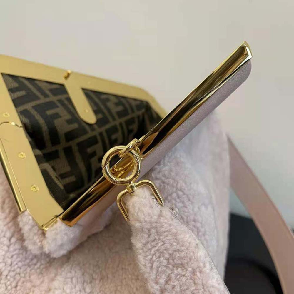 Fendi Women First Medium Pink Sheepskin Bag