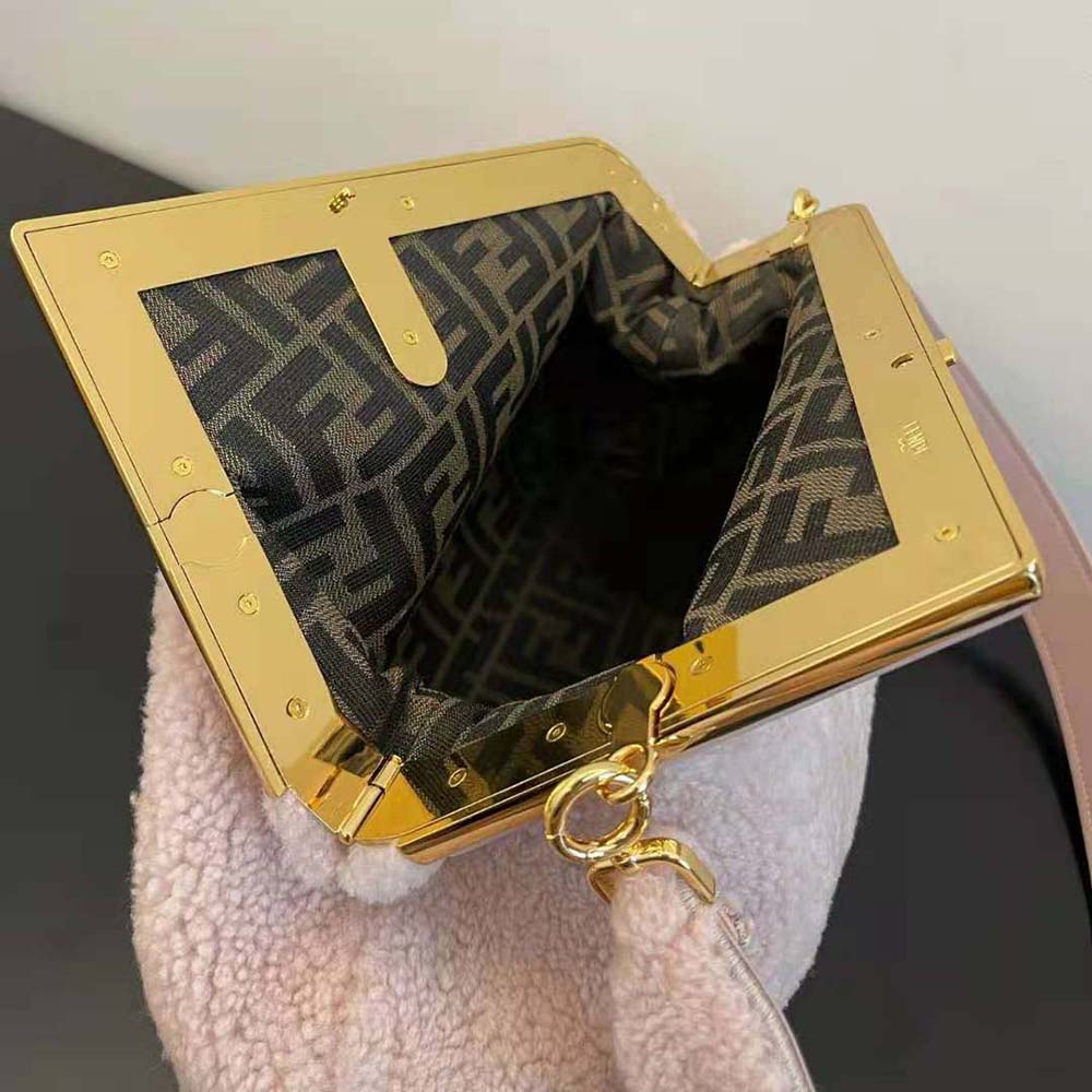 Fendi Women First Medium Pink Sheepskin Bag