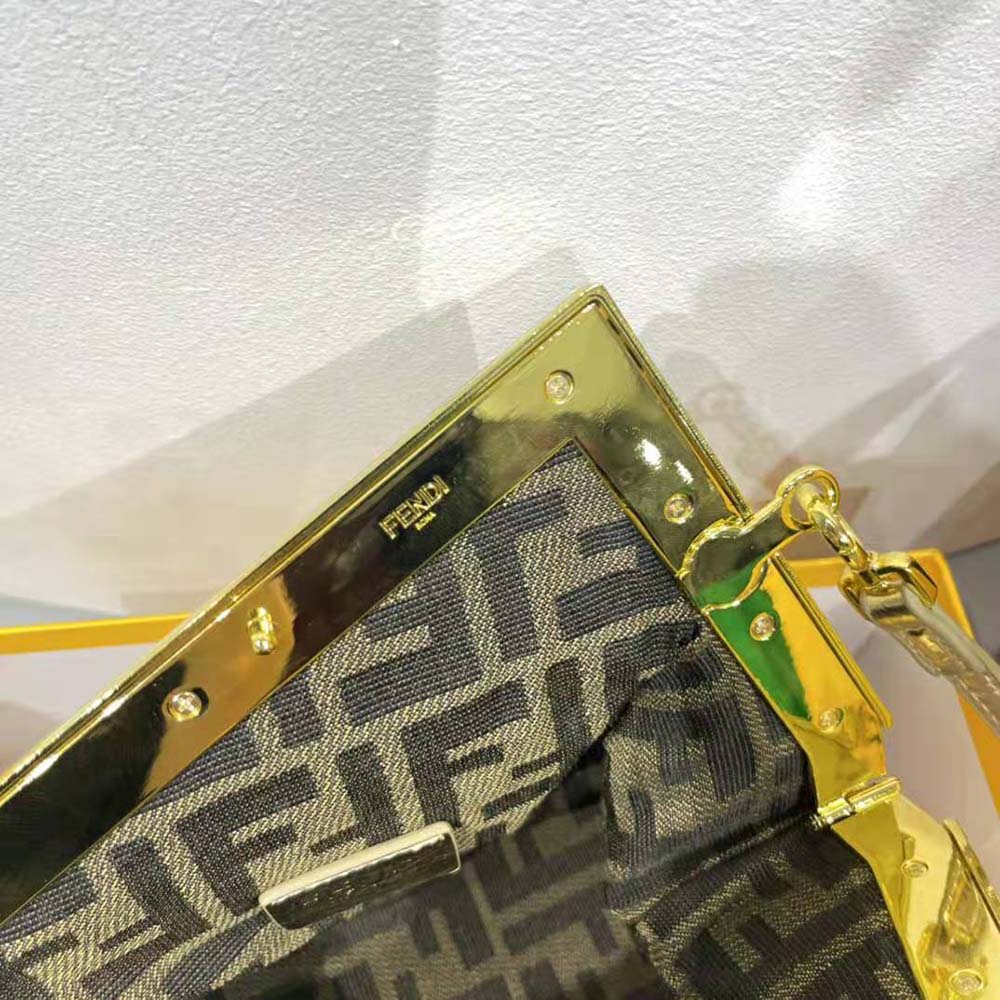 Fendi Women First Small Silver Laminated Leather Bag