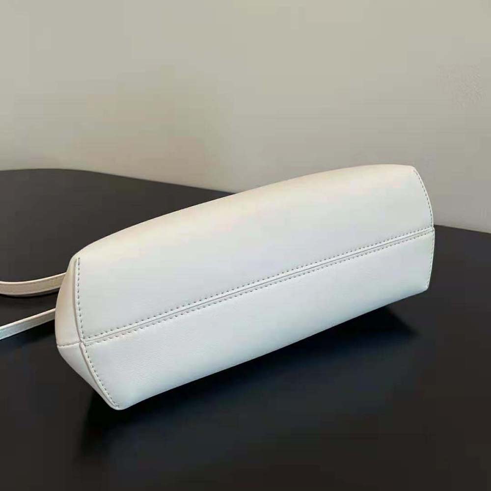 Fendi Women First Small White Leather Bag with Exotic Details