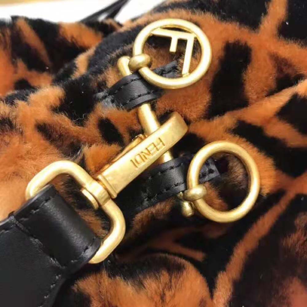 Fendi Women Mon Tresor Mini-Bag in Brown Sheepskin