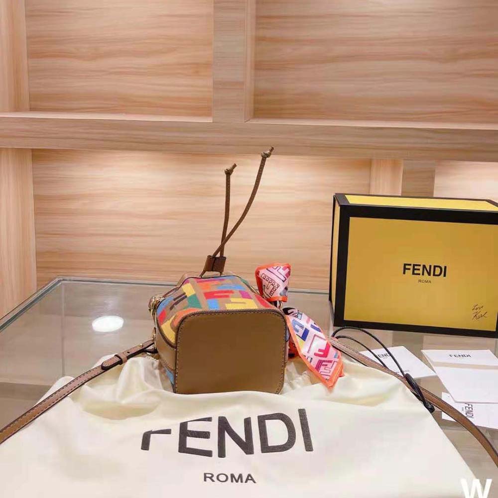 Fendi Women Mon Tresor Multicolor FF Canvas Mini-Bag