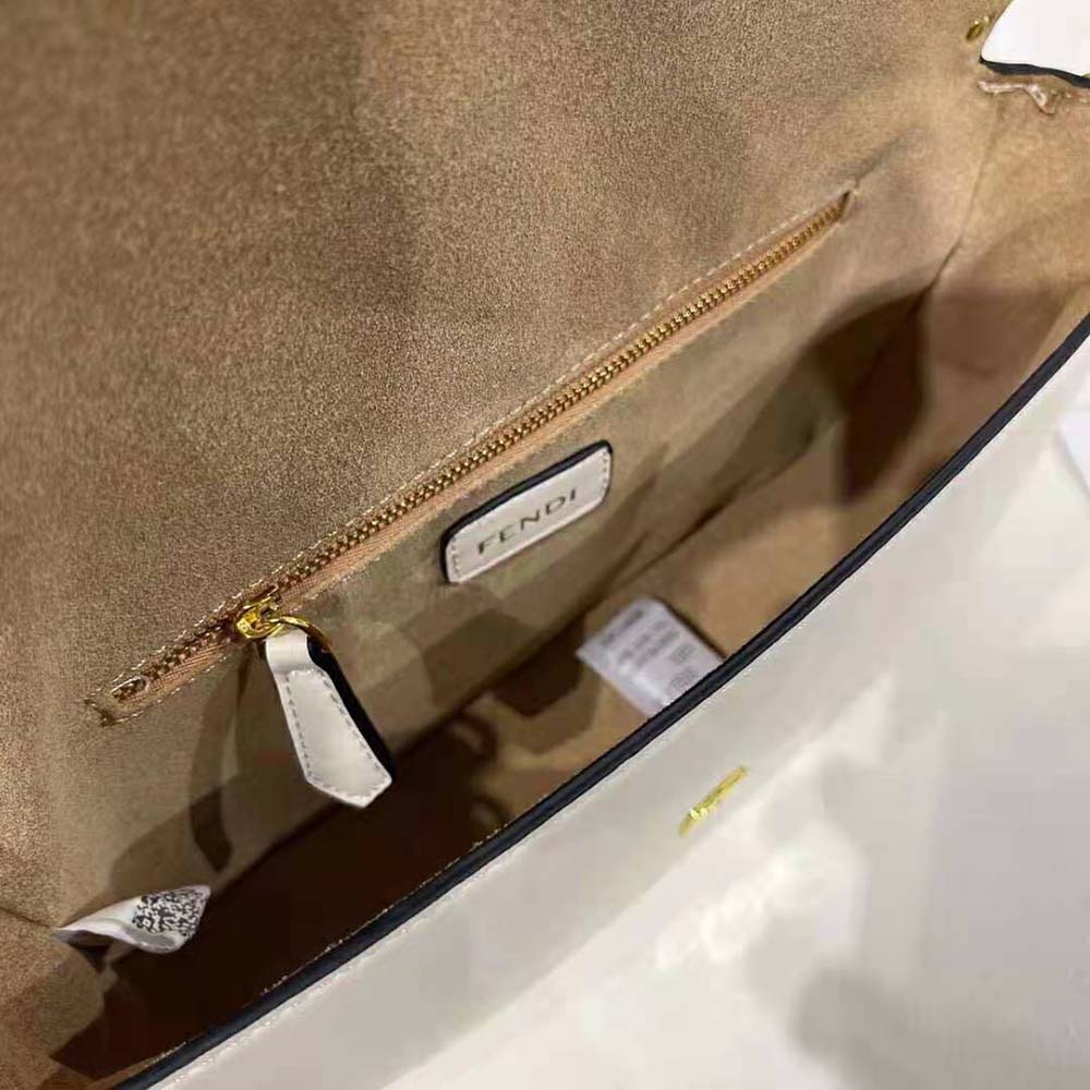Fendi Women Nano Fendi First Beige Sheepskin Charm
