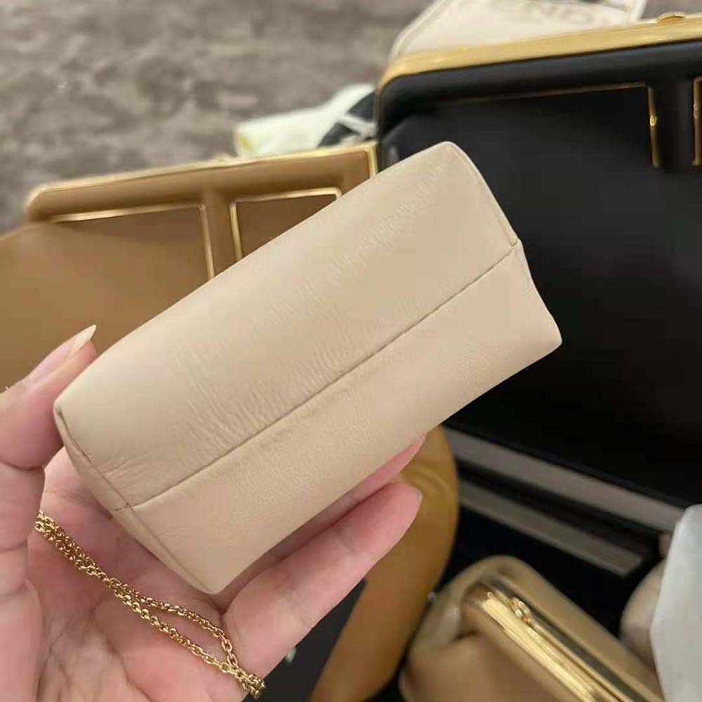 Fendi Women Nano Fendi First Charm Nappa Leather-Beige