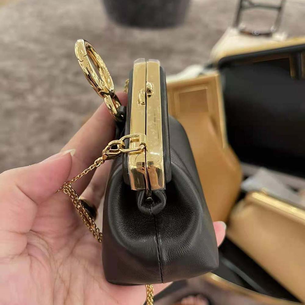 Fendi Women Nano Fendi First Charm Nappa Leather-Black
