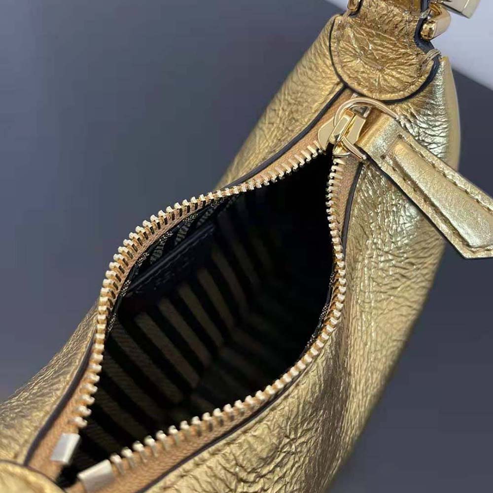 Fendi Women Nano Fendigraphy Gold Leather Charm