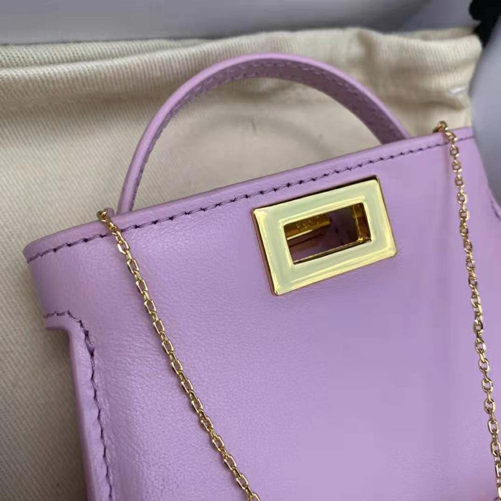 Fendi Women Pico Peekaboo Charm Light Pink Nappa Leather Charm