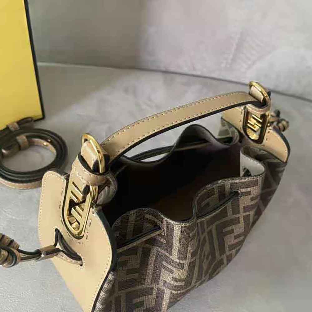 Fendi Women Pomodorino Brown FF Fabric Mini-Bag