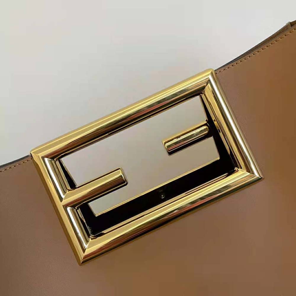 Fendi Women Way Medium Made of Camellia-Colored Leather Bag-Brown