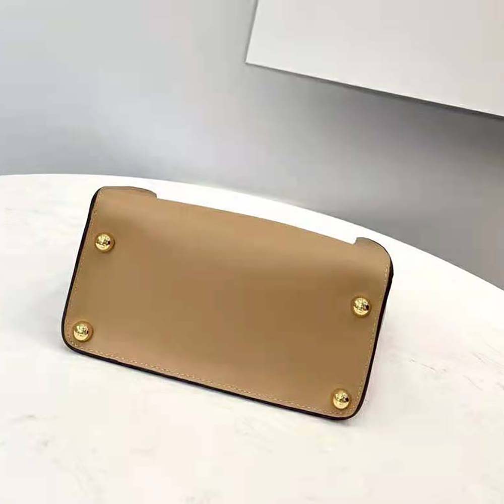 Fendi Women Way Small Made of Camellia-Colored Leather Bag-Brown