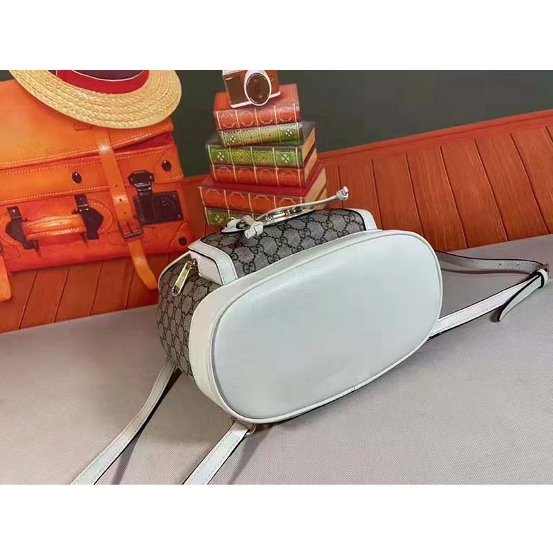 G*u*i gg unisex G*u*i 1955 horsebit backpack white/ebony supreme canvas