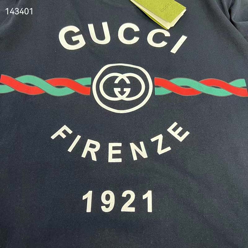 G*u*i gg women cotton jersey ‘G*u*i firenze 1921’ t-shirt crewneck oversize fit