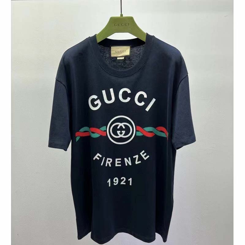 G*u*i gg women cotton jersey ‘G*u*i firenze 1921’ t-shirt crewneck oversize fit