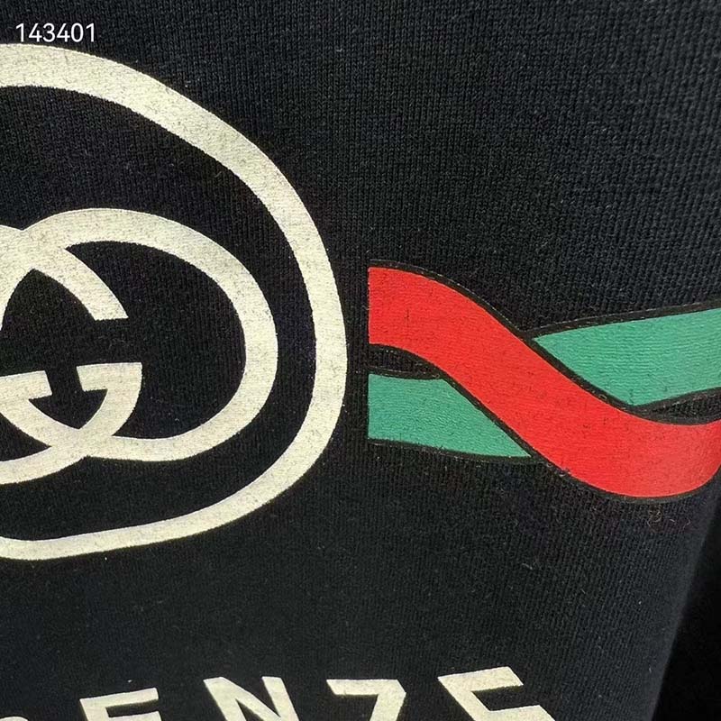 G*u*i gg women cotton jersey ‘G*u*i firenze 1921’ t-shirt crewneck oversize fit