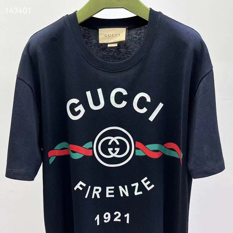 G*u*i gg women cotton jersey ‘G*u*i firenze 1921’ t-shirt crewneck oversize fit