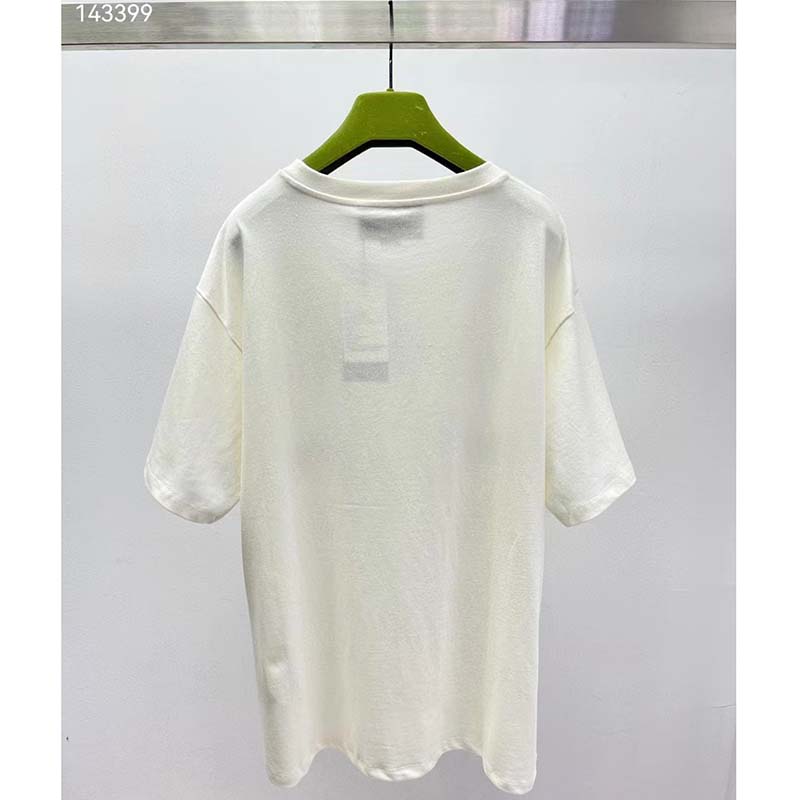 G*u*i gg men cotton jersey ‘G*u*i firenze 1921’ white t-shirt crewneck oversize fit