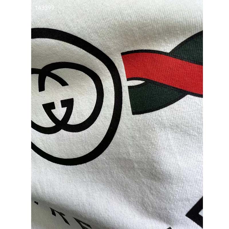 G*u*i gg men cotton jersey ‘G*u*i firenze 1921’ white t-shirt crewneck oversize fit