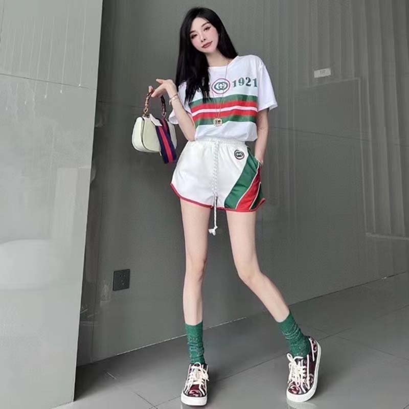 G*u*i gg women cotton t-shirt white cotton jersey crewneck oversize fit