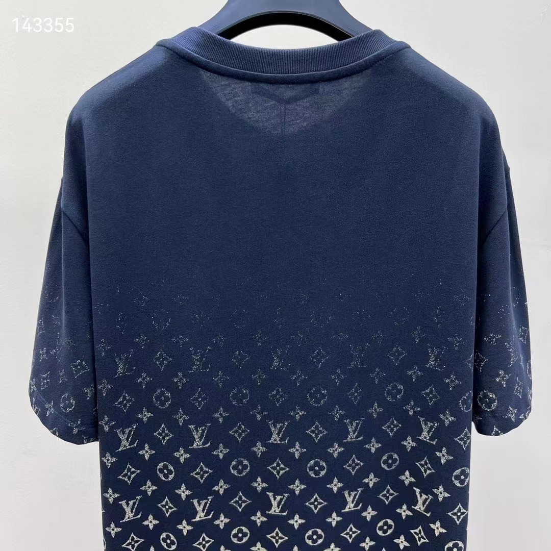 Louis Vuitton Men Mental LVSE Monogram Gradient T-Shirt Cotton Regular Fit Dark Ocean