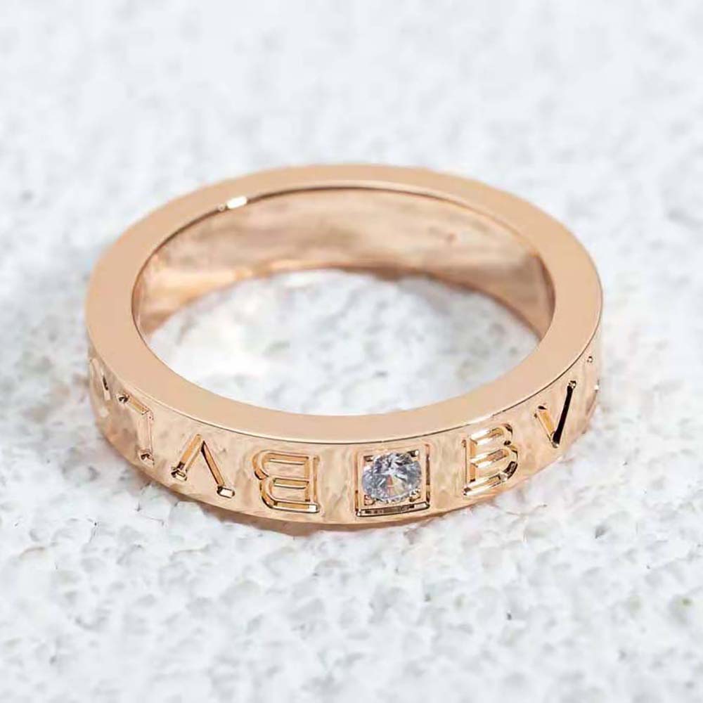 bvlgari women bvlgari bvlgari ring 18 kt rose gold ring with Di*m*nd