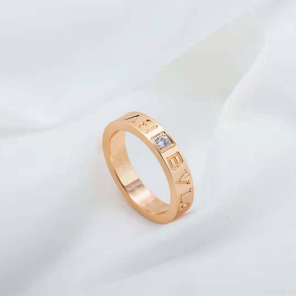 bvlgari women bvlgari bvlgari ring 18 kt rose gold ring with Di*m*nd