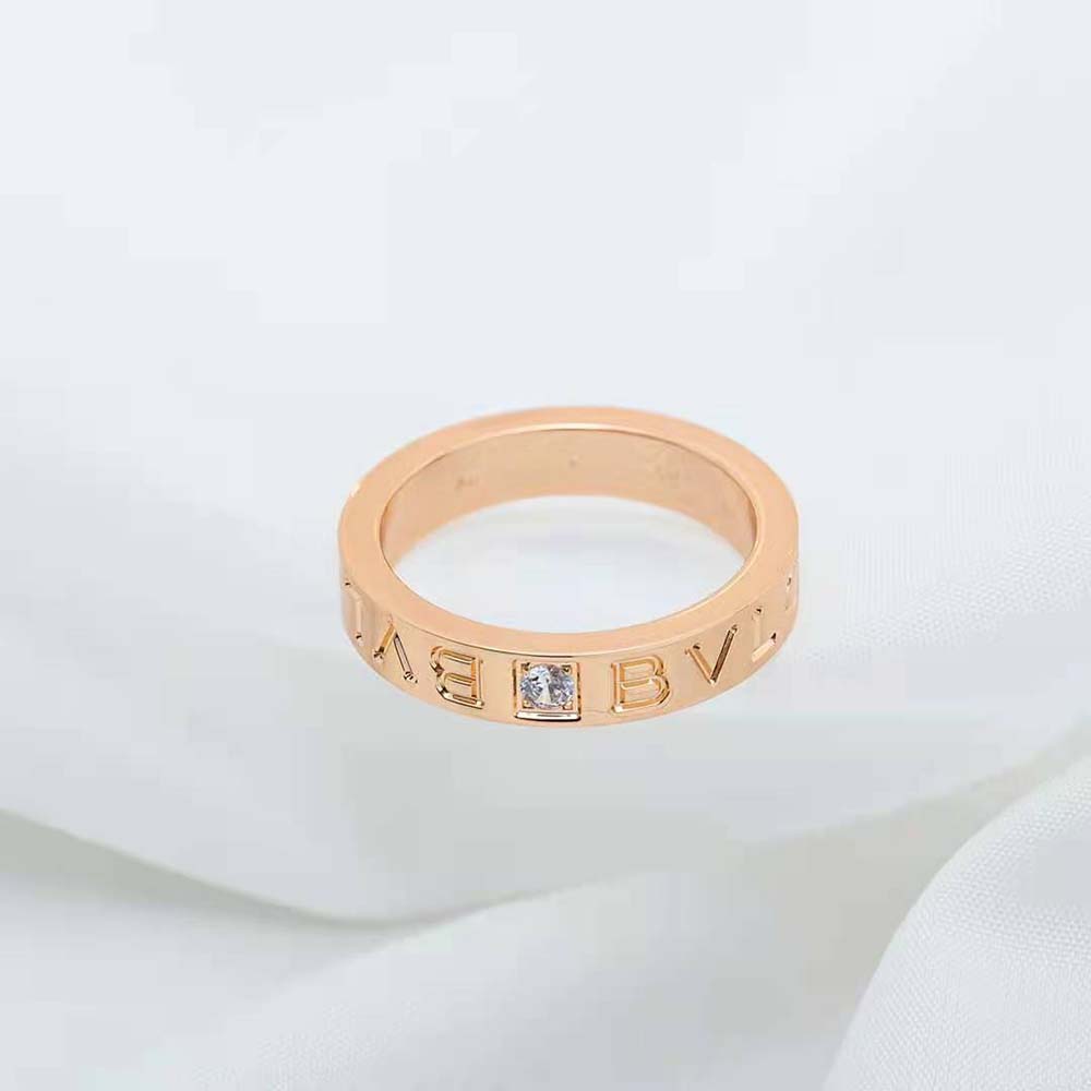 bvlgari women bvlgari bvlgari ring 18 kt rose gold ring with Di*m*nd