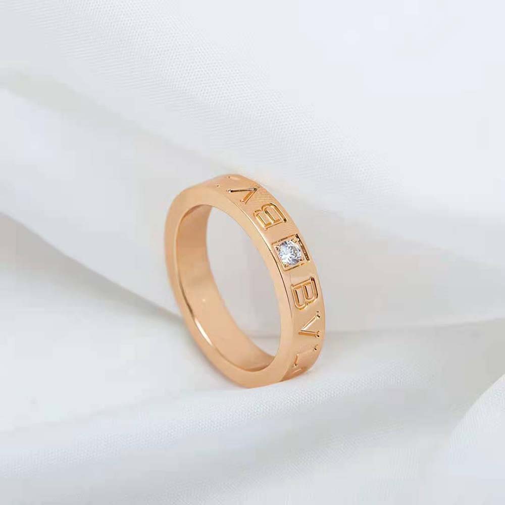 bvlgari women bvlgari bvlgari ring 18 kt rose gold ring with Di*m*nd