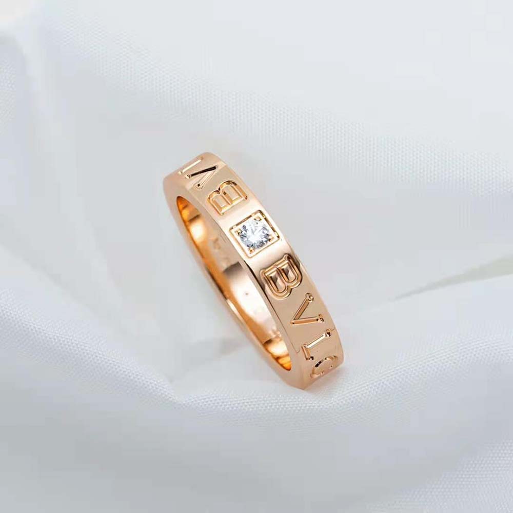 bvlgari women bvlgari bvlgari ring 18 kt rose gold ring with Di*m*nd